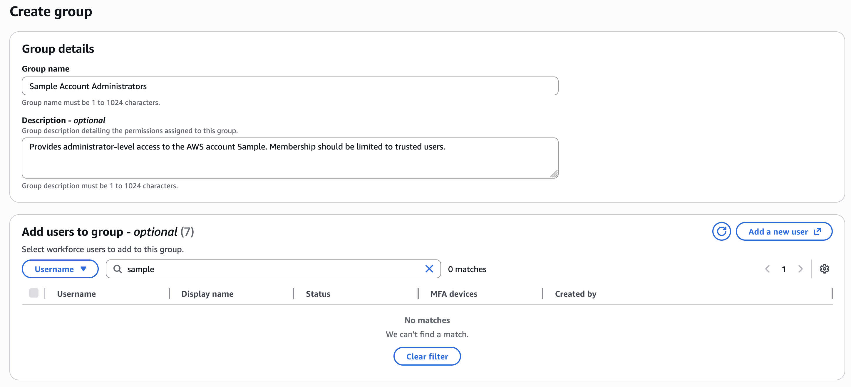 IAM Identity Center Group Details